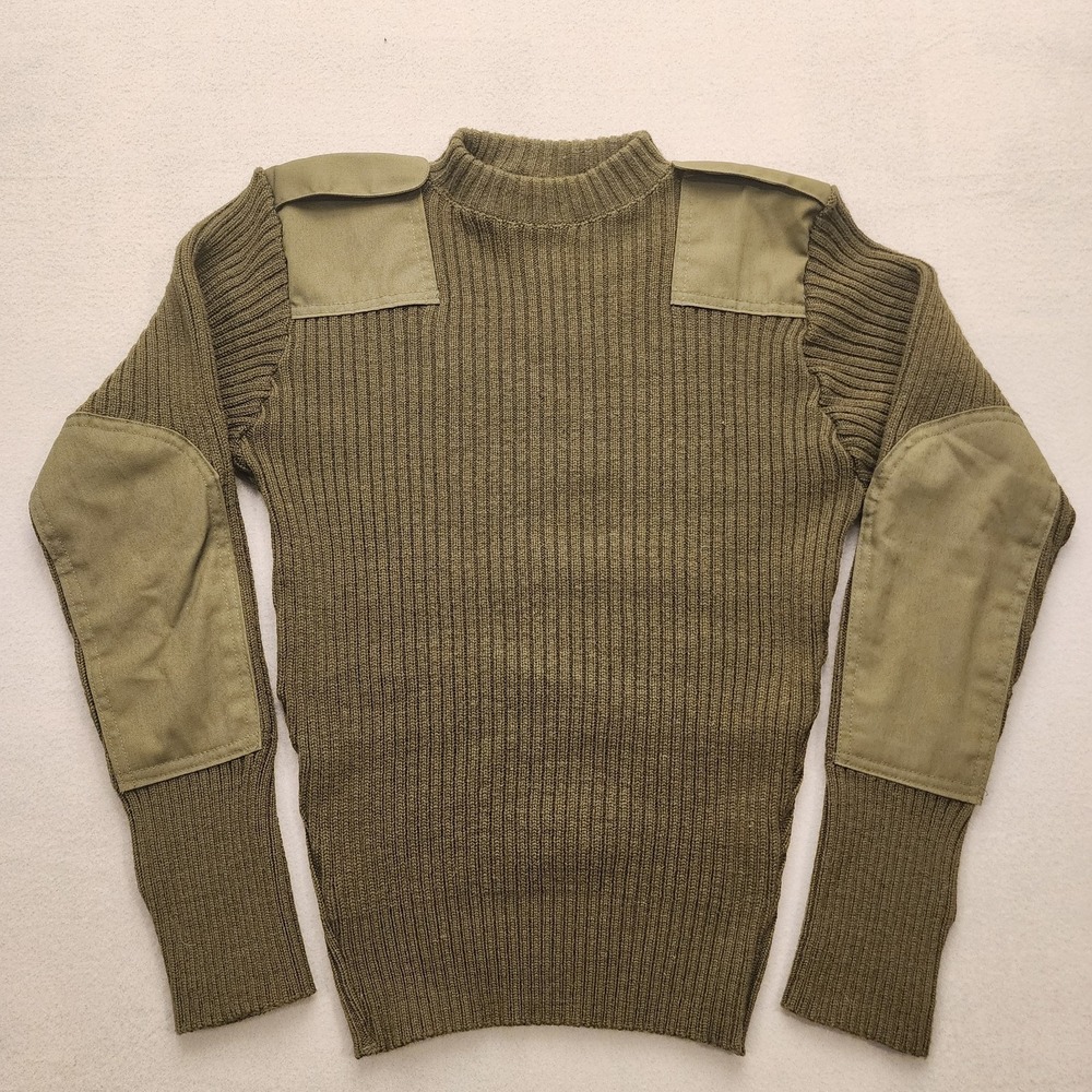 USMC Military Commando Sweater Size 38 100% Wool Green Olive DLA Mitts Nitts